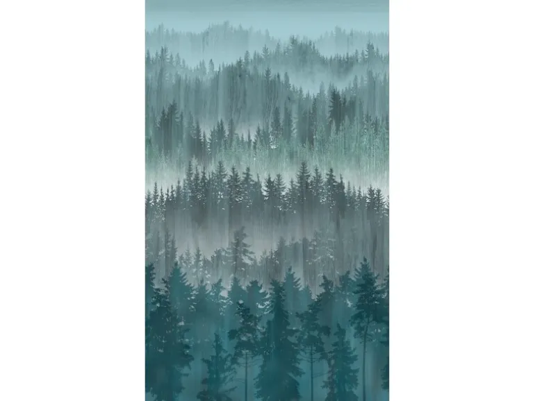 A.S. Creation Fototapete Wald 1,59 m x 2,8 m Blau-Grau FSC®