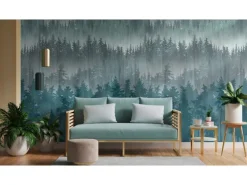 A.S. Creation Fototapete Wald 1,59 m x 2,8 m Blau-Grau FSC®