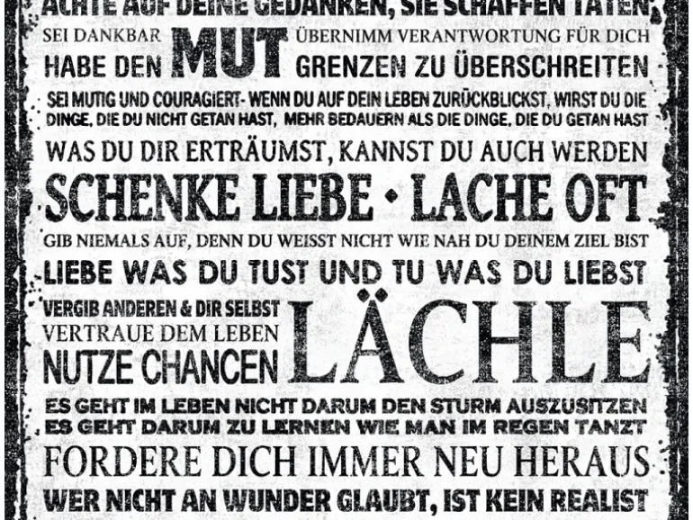 A.S. Creation Pop.up-Panel Sprüchemotiv Schwarz-Weiß