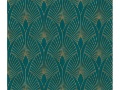 AS Creation Tapete Pop Up Panel Selbstklebend Retro 250 x 52 cm Petrol-Gold FSC®