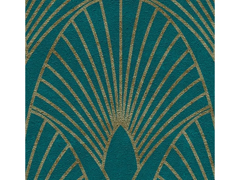 AS Creation Tapete Pop Up Panel Selbstklebend Retro 250 x 52 cm Petrol-Gold FSC®