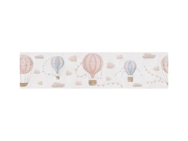 A.S. Creation Vlies-Bordüre Ballons 5 m x 0,13 m Beige-Rosa-Blau FSC®