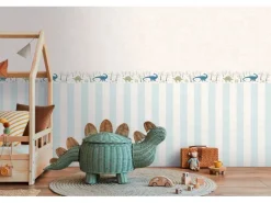 A.S. Creation Vlies-Bordüre Dinos 5 m x 0,13 m Blau-Bunt-Grün FSC®
