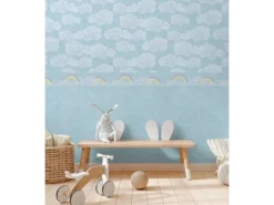 A.S. Creation Vlies-Bordüre Wolken Regenbogen 5 m x 0,13 m Bunt-Blau-Weiß FSC®