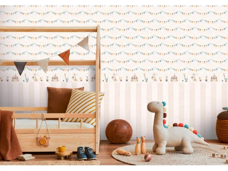 A.S. Creation Vlies-Bordüre Zirkus 5 m x 0,13 m Bunt-Beige FSC®
