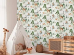 A.S. Creation Vliestapete Waldtiere 10,05 m x 0,53 m Grün-Braun-Beige FSC®