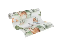 A.S. Creation Vliestapete Waldtiere 10,05 m x 0,53 m Grün-Braun-Beige FSC®
