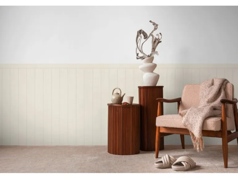 A.S. Creation Vliestapete Wallpanel 5 m x 1,06 m Weiß-Beige FSC®
