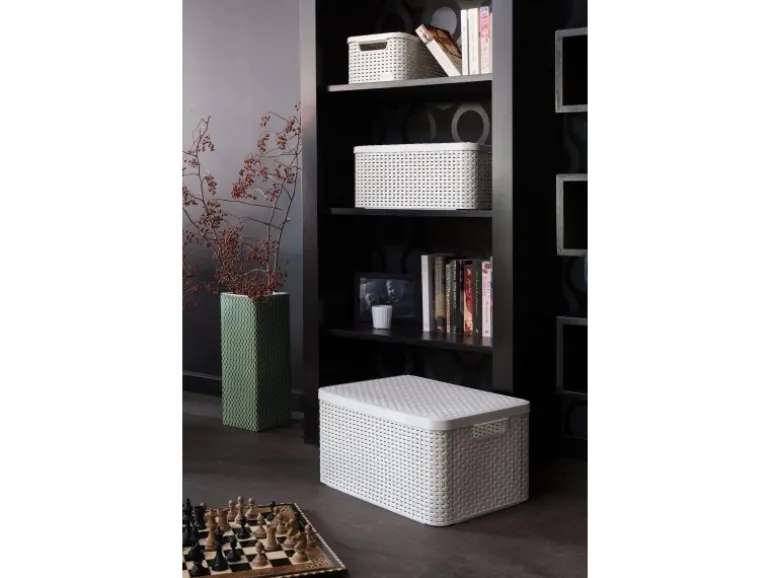 Aufbewahrungsboxen Curver Style 3-er Set Creme S + M + L