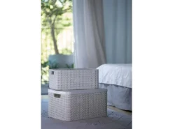 Aufbewahrungsboxen Curver Style 3-er Set Creme S + M + L