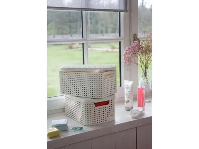 Aufbewahrungsboxen Curver Style 3-er Set Creme S + M + L
