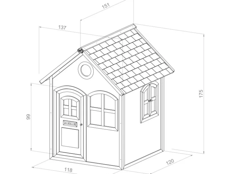 Axi Julia Spielhaus Braun - Weiß 151 x 137 x 175 cm