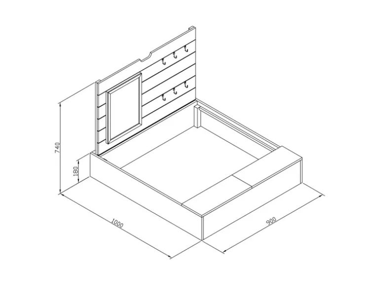 Axi Sandkasten Mandy Stauraum und Deckel Anthr. Braun 90 cm x 74 cm x 100 cm