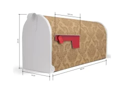Banjado Amerikanischer Briefkasten Weiß 48x22x16cm US Mailbox Letterbox Postkasten Stahl Pulverbeschichtet Motiv Tapete Beige
