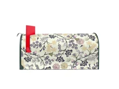 Banjado Amerikanischer Briefkasten Grün 48x22x16cm US Mailbox Letterbox Postkasten Stahl Pulverbeschichtet Motiv Florale Tapete