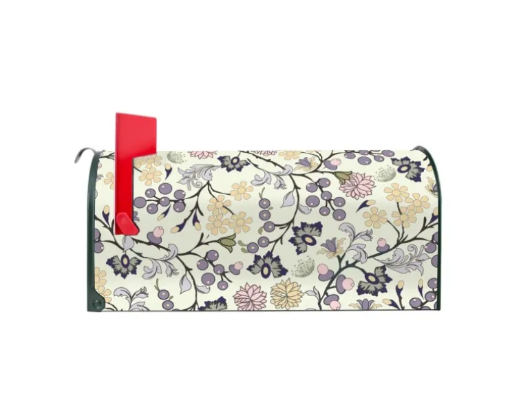 Banjado Amerikanischer Briefkasten Grün 48x22x16cm US Mailbox Letterbox Postkasten Stahl Pulverbeschichtet Motiv Florale Tapete