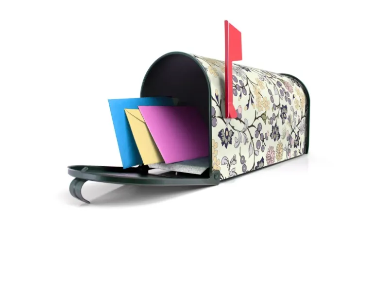 Banjado Amerikanischer Briefkasten Grün 48x22x16cm US Mailbox Letterbox Postkasten Stahl Pulverbeschichtet Motiv Florale Tapete