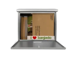 Banjado Briefkasten Edelstahl 38.5x31.5x12cm Ohne Zeitungsfach Inkl. Montagematerial Motiv Tapete Beige