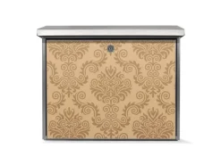 Banjado Briefkasten Edelstahl 38.5x31.5x12cm Ohne Zeitungsfach Inkl. Montagematerial Motiv Tapete Beige