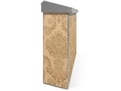 Banjado Briefkasten Edelstahl 38.5x31.5x12cm Ohne Zeitungsfach Inkl. Montagematerial Motiv Tapete Beige