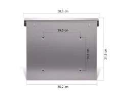 Banjado Briefkasten Edelstahl 38.5x31.5x12cm Ohne Zeitungsfach Inkl. Montagematerial Motiv Florale Tapete