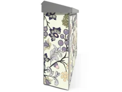 Banjado Briefkasten Edelstahl 38.5x31.5x12cm Ohne Zeitungsfach Inkl. Montagematerial Motiv Florale Tapete