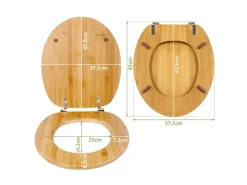 Banjado Design WC Sitz Bambus Toilettendeckel Toilettensitz Bambus Holz Klodeckel WC-Sitz Universal Scharnieren Motiv Florale Tapete
