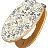Banjado Design WC Sitz Bambus Holz Toilettendeckel Mit Absenkautomatik Klodeckel WC-Sitz Soft Close Mit Motiv Florale Tapete