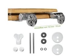 Banjado Design WC Sitz Bambus Holz Toilettendeckel Mit Absenkautomatik Klodeckel WC-Sitz Soft Close Mit Motiv Florale Tapete