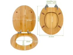 Banjado Design WC Sitz Bambus Holz Toilettendeckel Mit Absenkautomatik Klodeckel WC-Sitz Soft Close Mit Motiv Florale Tapete