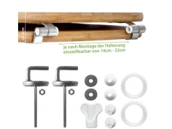 Banjado Design WC Sitz Bambus Toilettendeckel Toilettensitz Bambus Holz Klodeckel WC-Sitz Universal Scharnieren Motiv Tapete Beige
