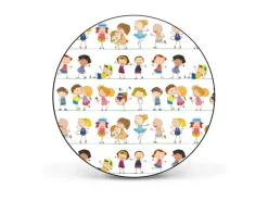 Banjado Magnettafel Rund Größe 47cm Magnetwand Schwarz Aus Metall Magnetpinnwand Pinnwand Motiv Kinder
