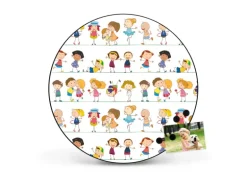 Banjado Magnettafel Rund Größe 47cm Magnetwand Schwarz Aus Metall Magnetpinnwand Pinnwand Motiv Kinder