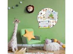 Banjado Magnettafel Rund Größe 47cm Magnetwand Schwarz Aus Metall Magnetpinnwand Pinnwand Motiv Kinder