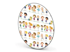 Banjado Magnettafel Rund Größe 47cm Magnetwand Schwarz Aus Metall Magnetpinnwand Pinnwand Motiv Kinder