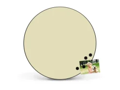 Banjado Magnettafel Rund Größe 47cm Magnetwand Schwarz Aus Metall Magnetpinnwand Pinnwand Motiv Beige