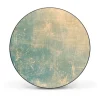 Banjado Magnettafel Rund Größe 47cm Magnetwand Schwarz Aus Metall Magnetpinnwand Pinnwand Motiv Patina Grün
