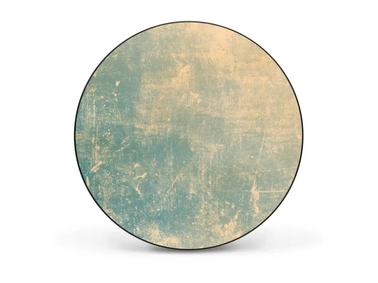 Banjado Magnettafel Rund Größe 47cm Magnetwand Schwarz Aus Metall Magnetpinnwand Pinnwand Motiv Patina Grün