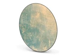 Banjado Magnettafel Rund Größe 47cm Magnetwand Schwarz Aus Metall Magnetpinnwand Pinnwand Motiv Patina Grün