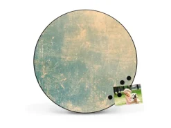 Banjado Magnettafel Rund Größe 47cm Magnetwand Schwarz Aus Metall Magnetpinnwand Pinnwand Motiv Patina Grün
