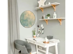 Banjado Magnettafel Rund Größe 47cm Magnetwand Schwarz Aus Metall Magnetpinnwand Pinnwand Motiv Patina Grün