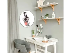 Banjado Magnettafel Rund Größe 47cm Magnetwand Schwarz Aus Metall Magnetpinnwand Pinnwand Motiv Comic-Hund