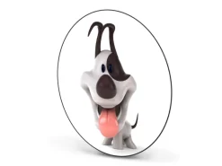 Banjado Magnettafel Rund Größe 47cm Magnetwand Schwarz Aus Metall Magnetpinnwand Pinnwand Motiv Comic-Hund