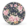 Banjado Magnettafel Rund Größe 47cm Magnetwand Schwarz Aus Metall Magnetpinnwand Pinnwand Motiv Rosen Auf Anthrazit