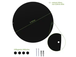 Banjado Magnettafel Rund Größe 47cm Magnetwand Schwarz Aus Metall Magnetpinnwand Pinnwand Motiv Herzen