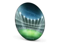 Banjado Magnettafel Rund Größe 47cm Magnetwand Schwarz Aus Metall Magnetpinnwand Pinnwand Motiv Arena