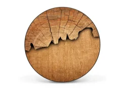 Banjado Magnettafel Rund Größe 47cm Magnetwand Schwarz Aus Metall Magnetpinnwand Pinnwand Motiv Holz