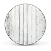 Banjado Magnettafel Rund Größe 47cm Magnetwand Schwarz Aus Metall Magnetpinnwand Pinnwand Motiv Weißer Bretterzaun