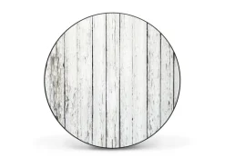 Banjado Magnettafel Rund Größe 47cm Magnetwand Schwarz Aus Metall Magnetpinnwand Pinnwand Motiv Weißer Bretterzaun
