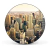 Banjado Magnettafel Rund Größe 47cm Magnetwand Schwarz Aus Metall Magnetpinnwand Pinnwand Motiv New York City